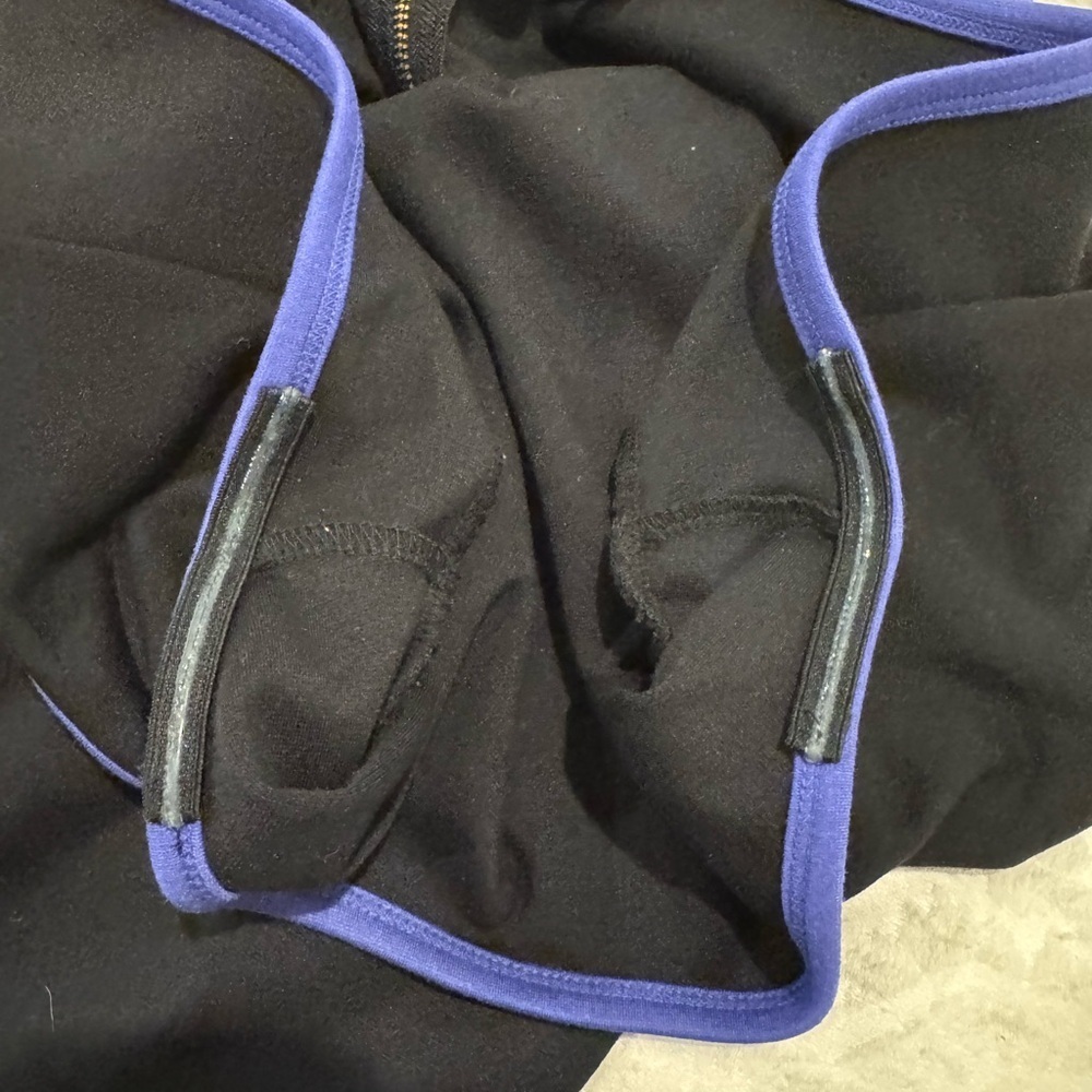 Juicy couture black fitted dress blue piping full low back zipper - Picture 9 of 9